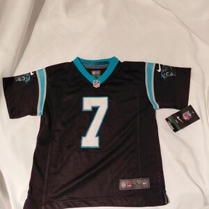 NFL Panthers Kids Jersey in Black and Teal Size Large 7